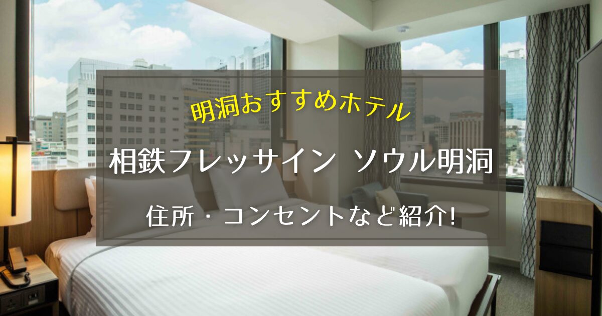 【明洞】相鉄フレッサイン ソウル明洞の住所やコンセントをご紹介！